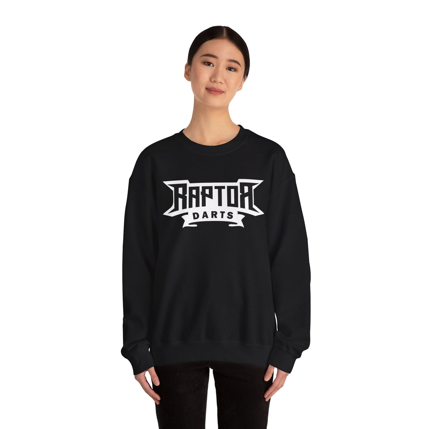 Raptor Logo/ Never Loose White Lettering Unisex Heavy Blend™ Crewneck Sweatshirt