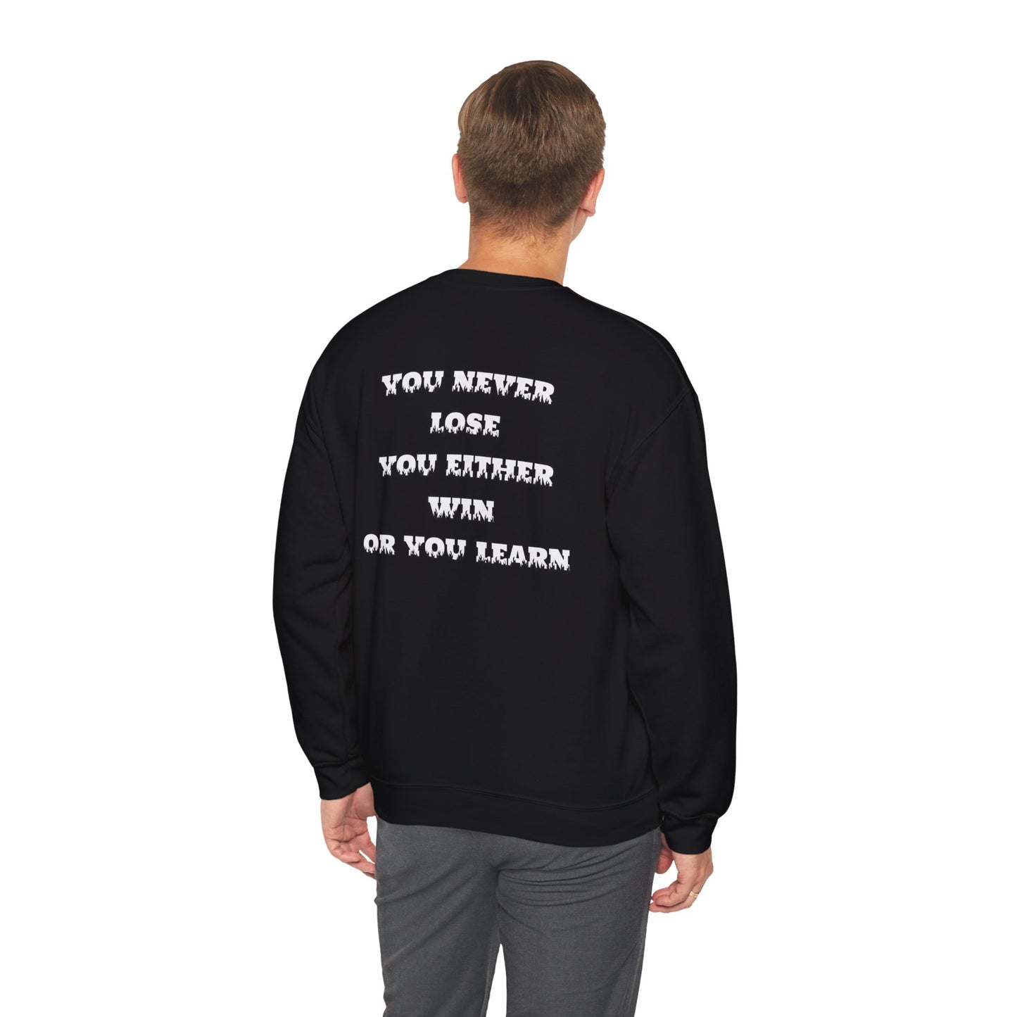 Raptor Logo/ Never Loose White Lettering Unisex Heavy Blend™ Crewneck Sweatshirt