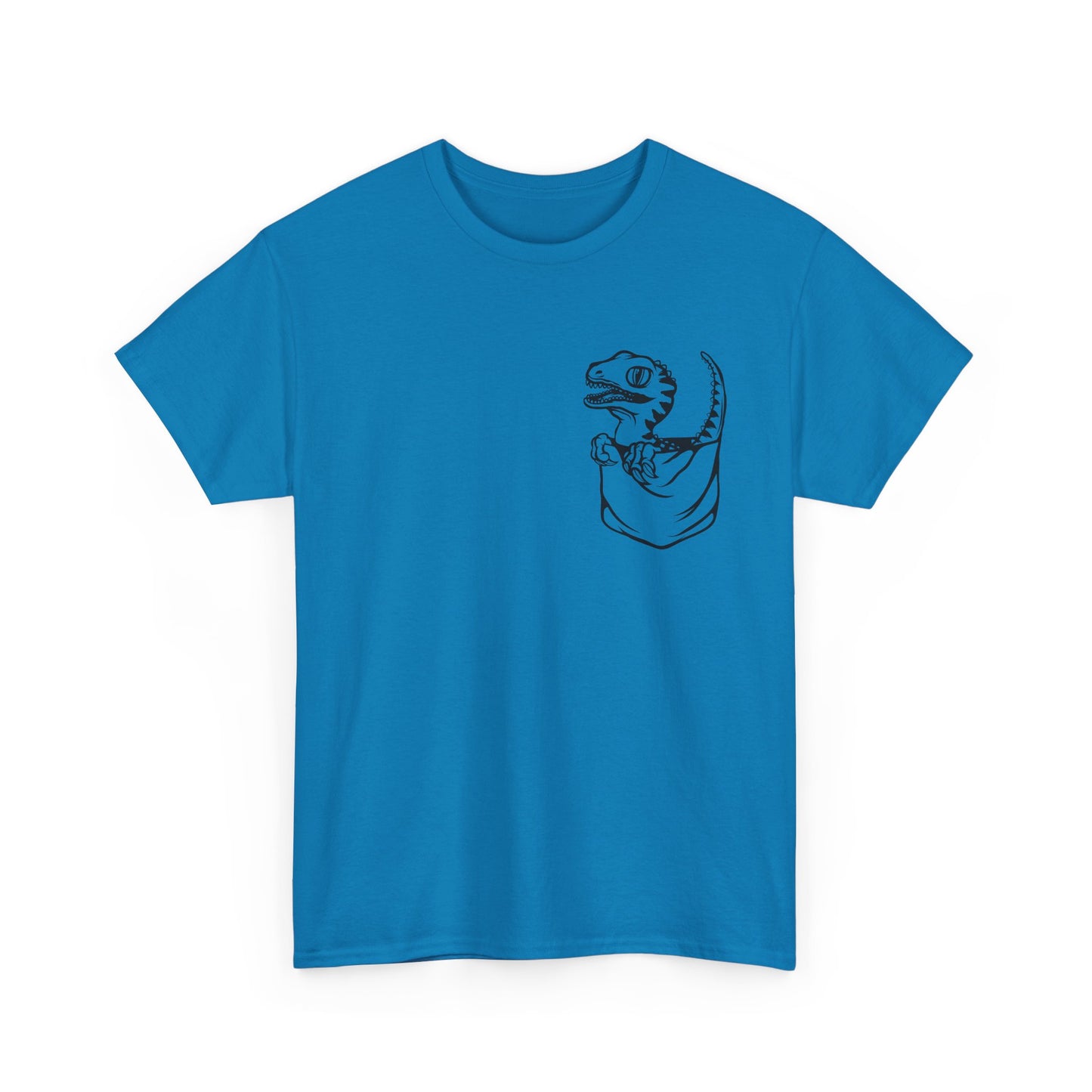 Raptor Pocket Tee - Fun Cotton Shirt for Dart Lovers, Casual Wear, Dino-Themed