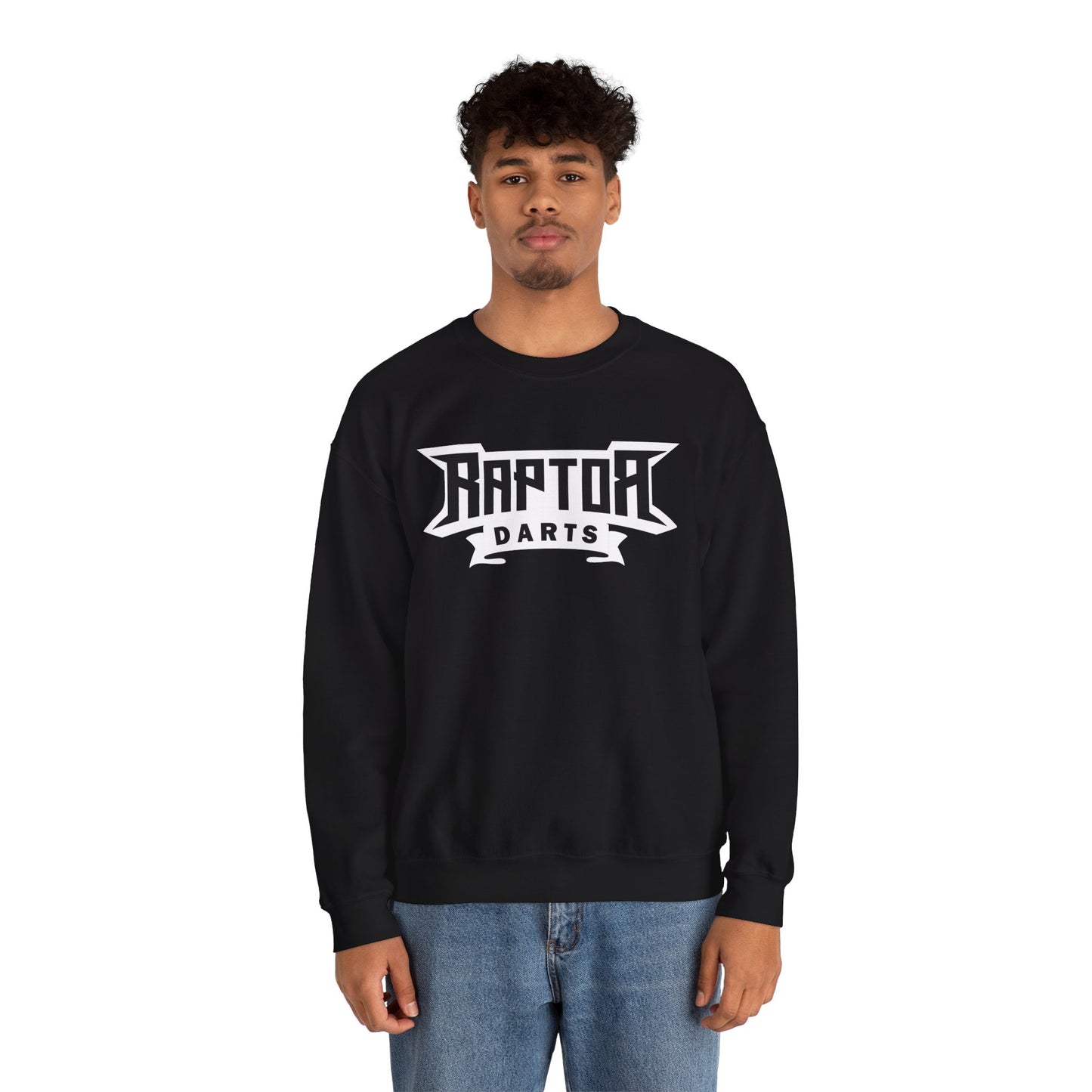 Raptor Logo/ Never Loose White Lettering Unisex Heavy Blend™ Crewneck Sweatshirt