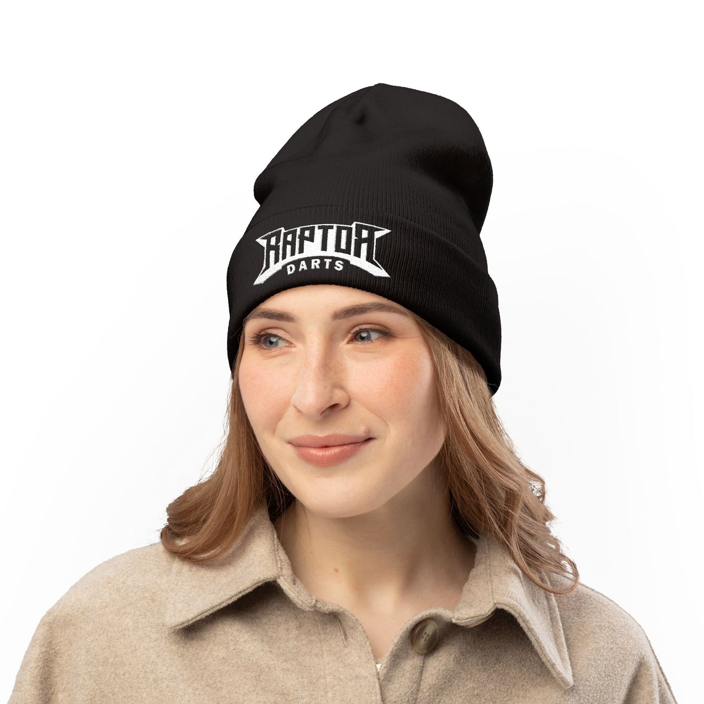 Raptor Darts Embroidered Knit Beanie, Stylish Winter Hat, Outdoor Accessory, Gifts for Him/Her, Casual Streetwear