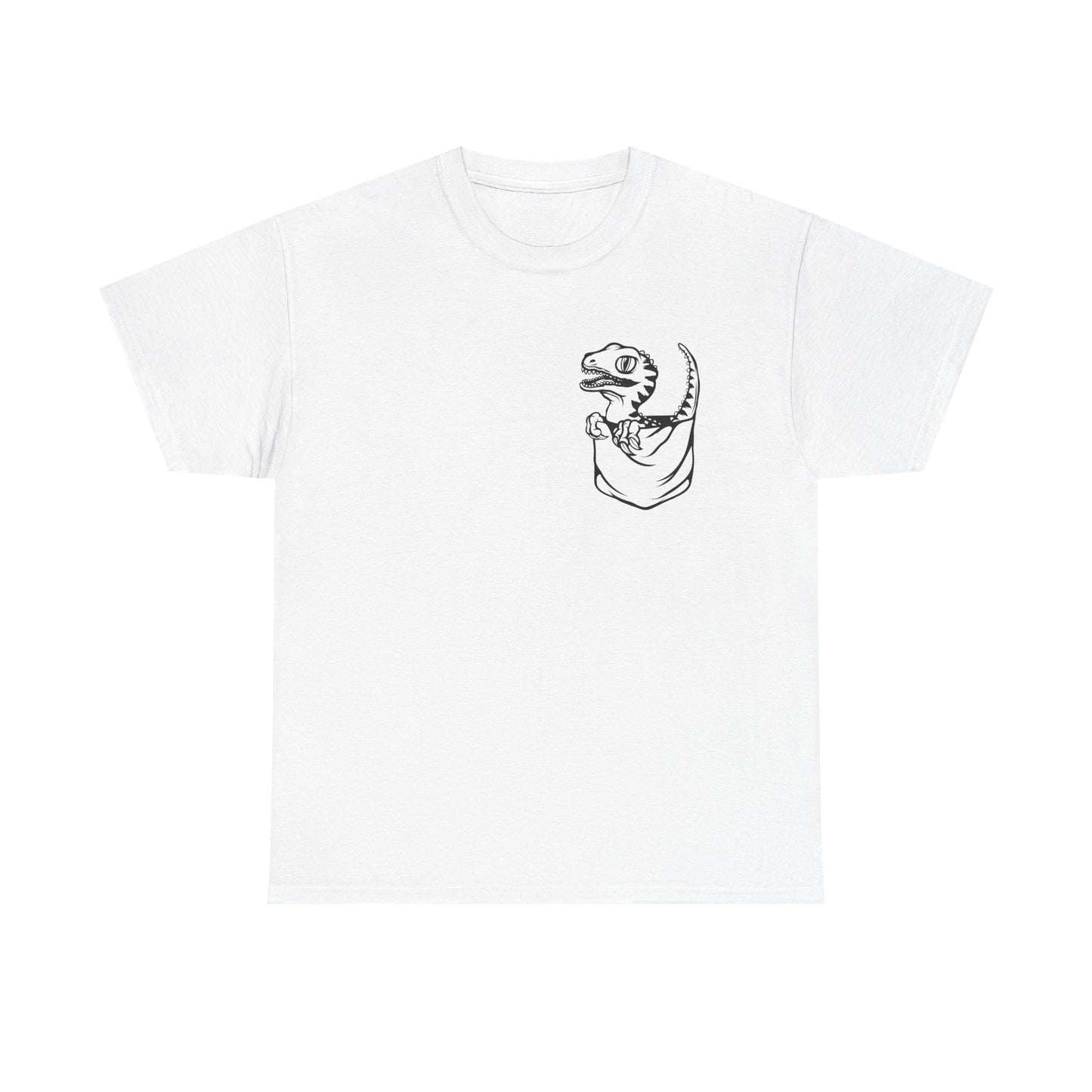 Raptor Pocket Tee - Fun Cotton Shirt for Dart Lovers, Casual Wear, Dino-Themed