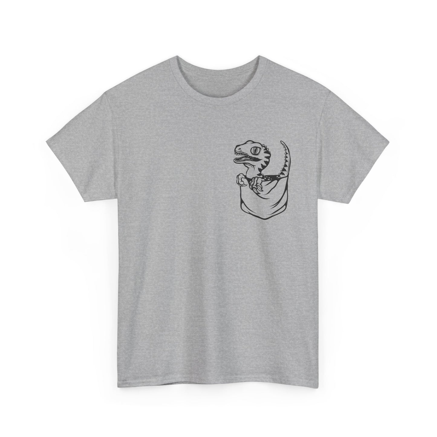 Raptor Pocket Tee - Fun Cotton Shirt for Dart Lovers, Casual Wear, Dino-Themed