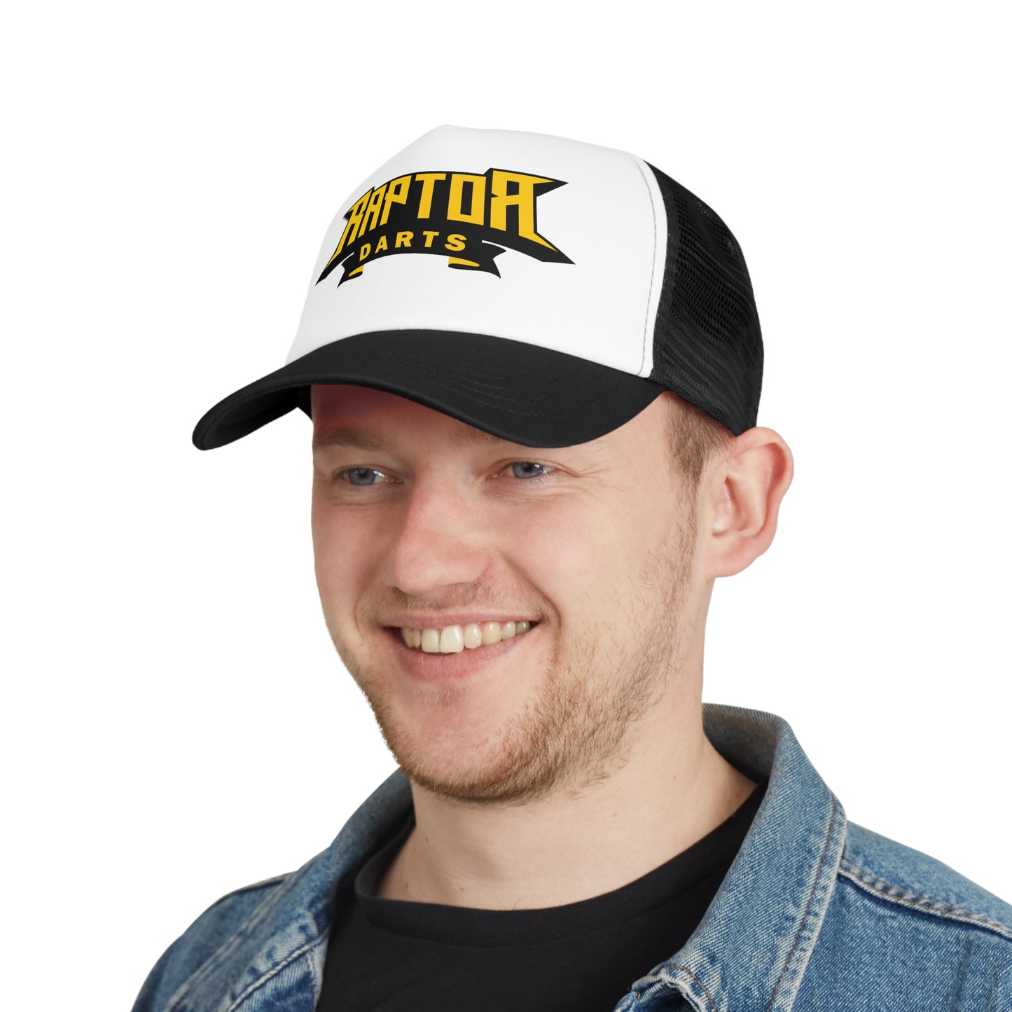 Raptor Darts Mesh Cap Black/Yellow - Perfect for Sports Lovers, Outdoor Adventures, Gifts for Darts Enthusiasts, Adjustable Fit, Casual Headwear