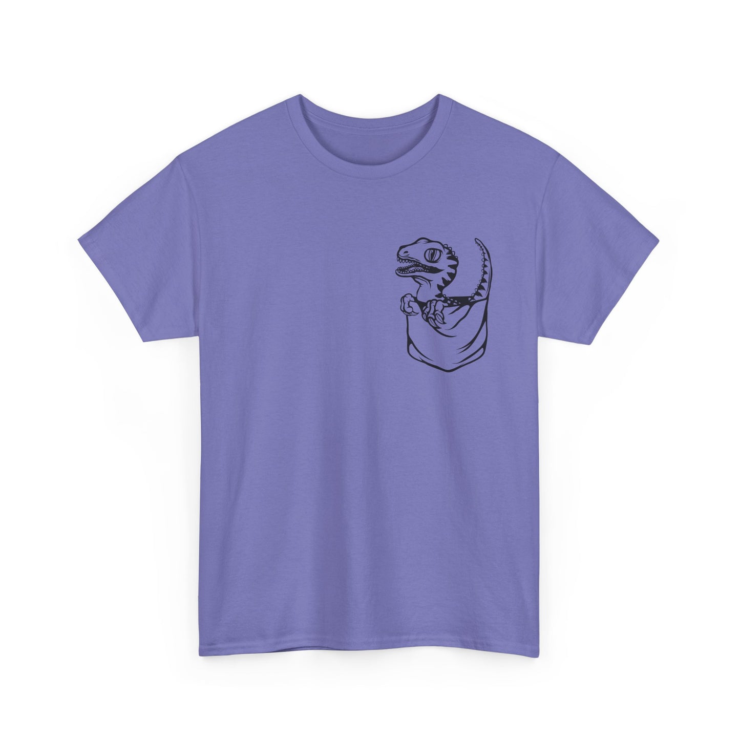 Raptor Pocket Tee - Fun Cotton Shirt for Dart Lovers, Casual Wear, Dino-Themed