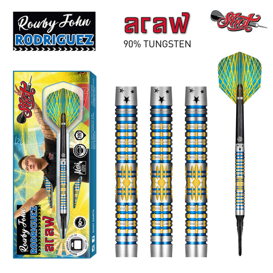 Rowby-John Rodriguez Araw Soft Tip Dart Set-90% Tungsten