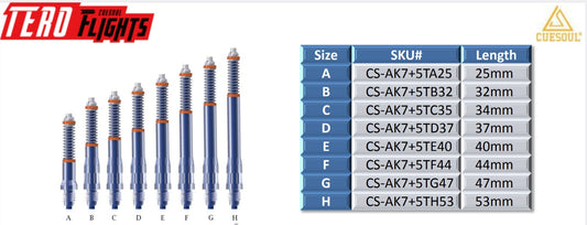 Cuesoul Tero AK7 Carbon Rod Dart Shafts -Blue