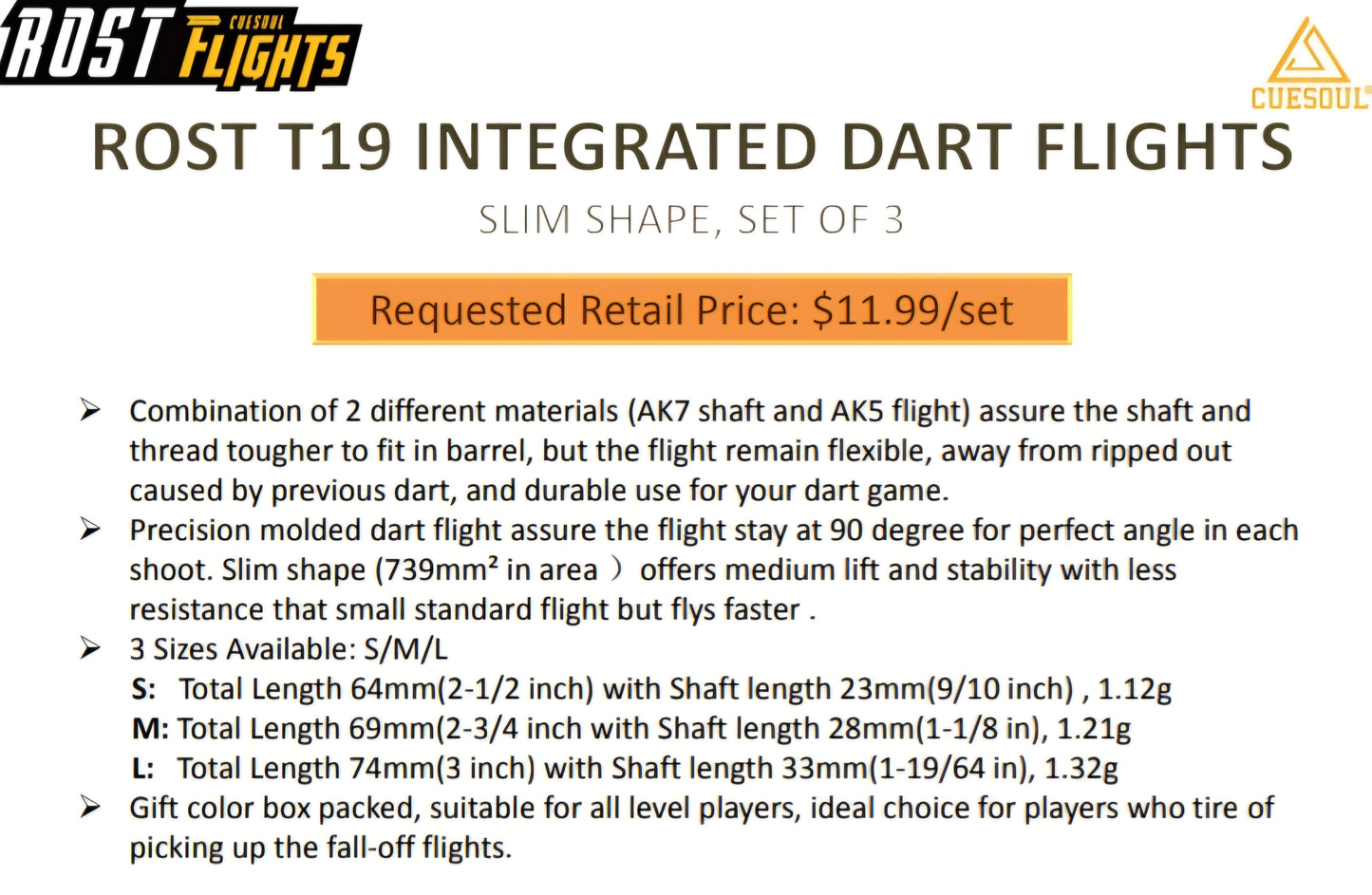 Rost T19 Slim Integrated Flights Green/Clear