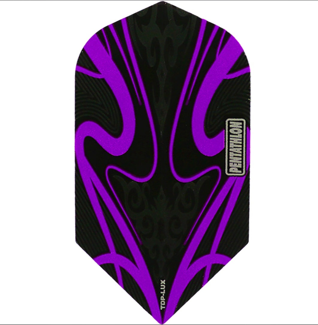 PENTATHLON DART FLIGHTS - SLIM BLACK PURPLE