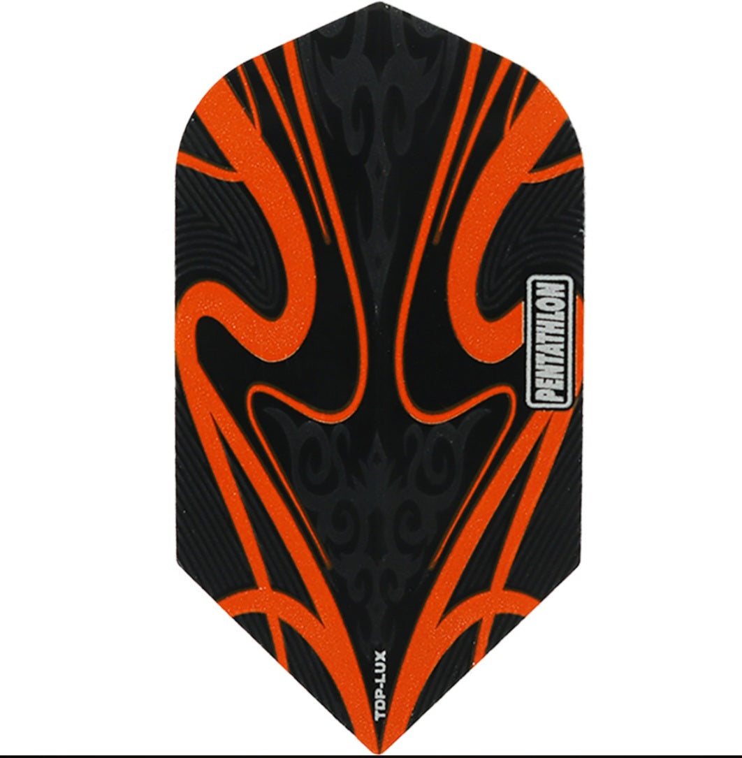 PENTATHLON DART FLIGHTS - SLIM BLACK ORANGE