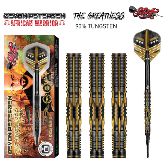 Devon Petersen Greatness Soft Tip Dart Set-90% Tungsten