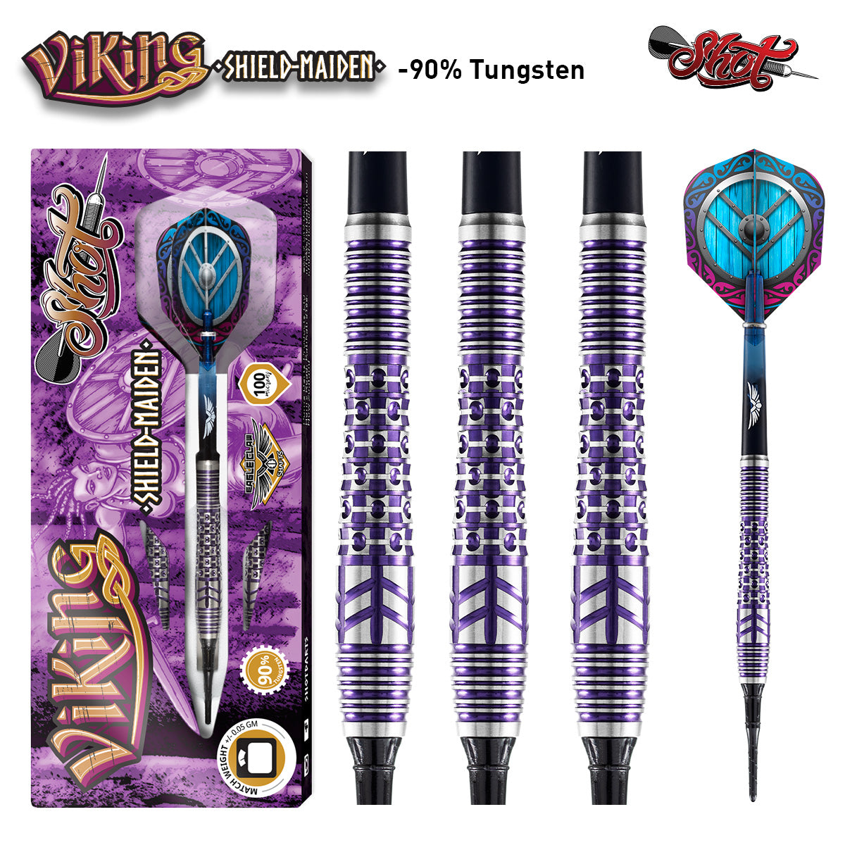 Viking Shield-Maiden Soft Tip Dart Set-90% Tungsten