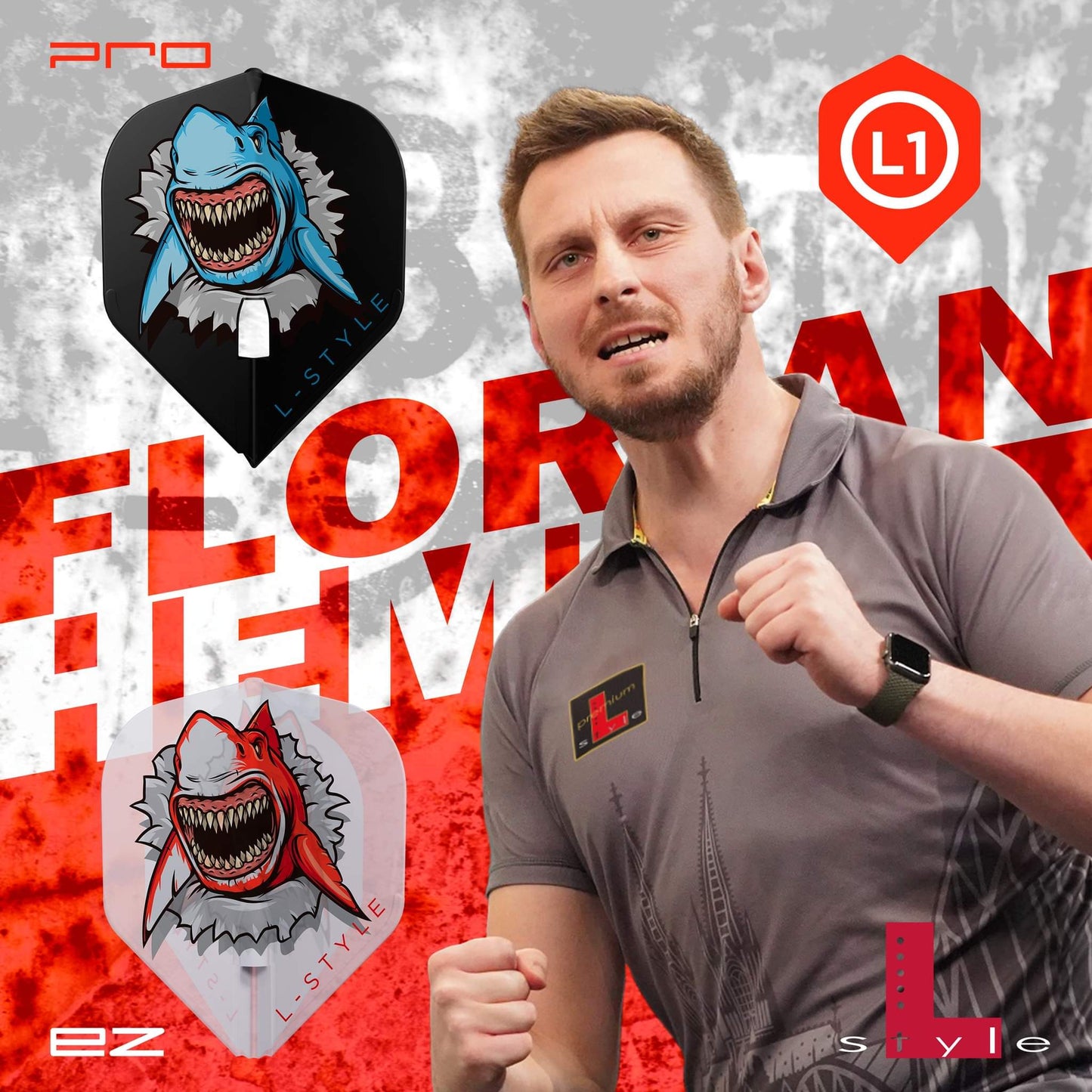 L1 EZ Standard - Florian Hempel Ver. 1 - Clear White Red Shark