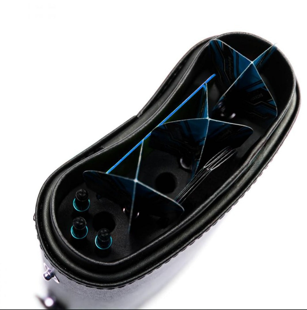 HARROWS PRIMA DART CASE - BLACK & AQUA BLUE