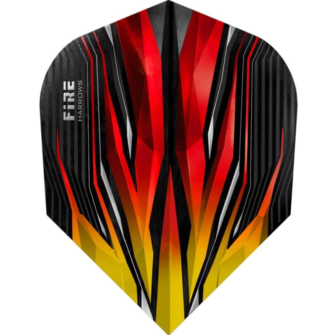 HARROWS FIRE DART FLIGHTS - SHAPE FLAME & BLACK