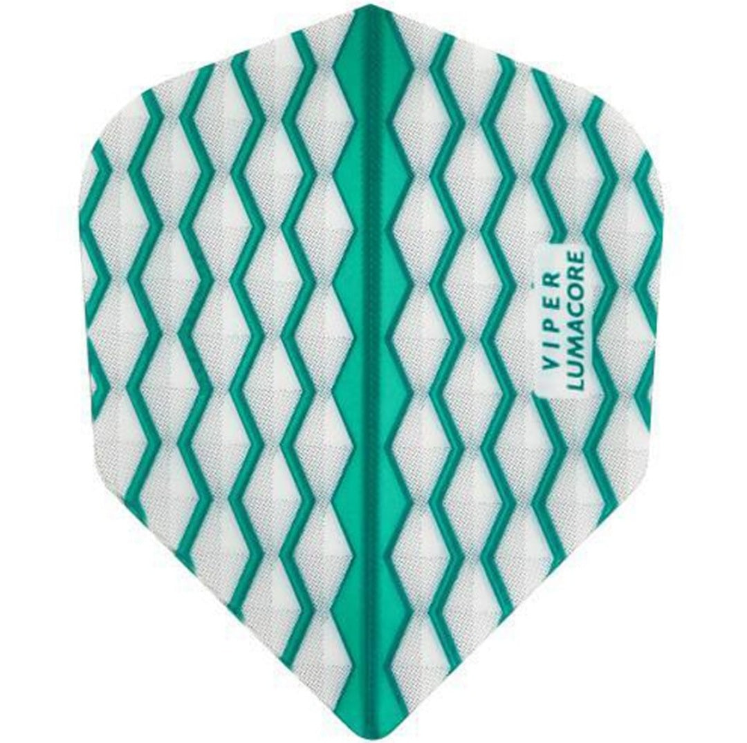 GLD VIPER LUMACORE DART FLIGHTS - SHAPE WHITE & TEAL