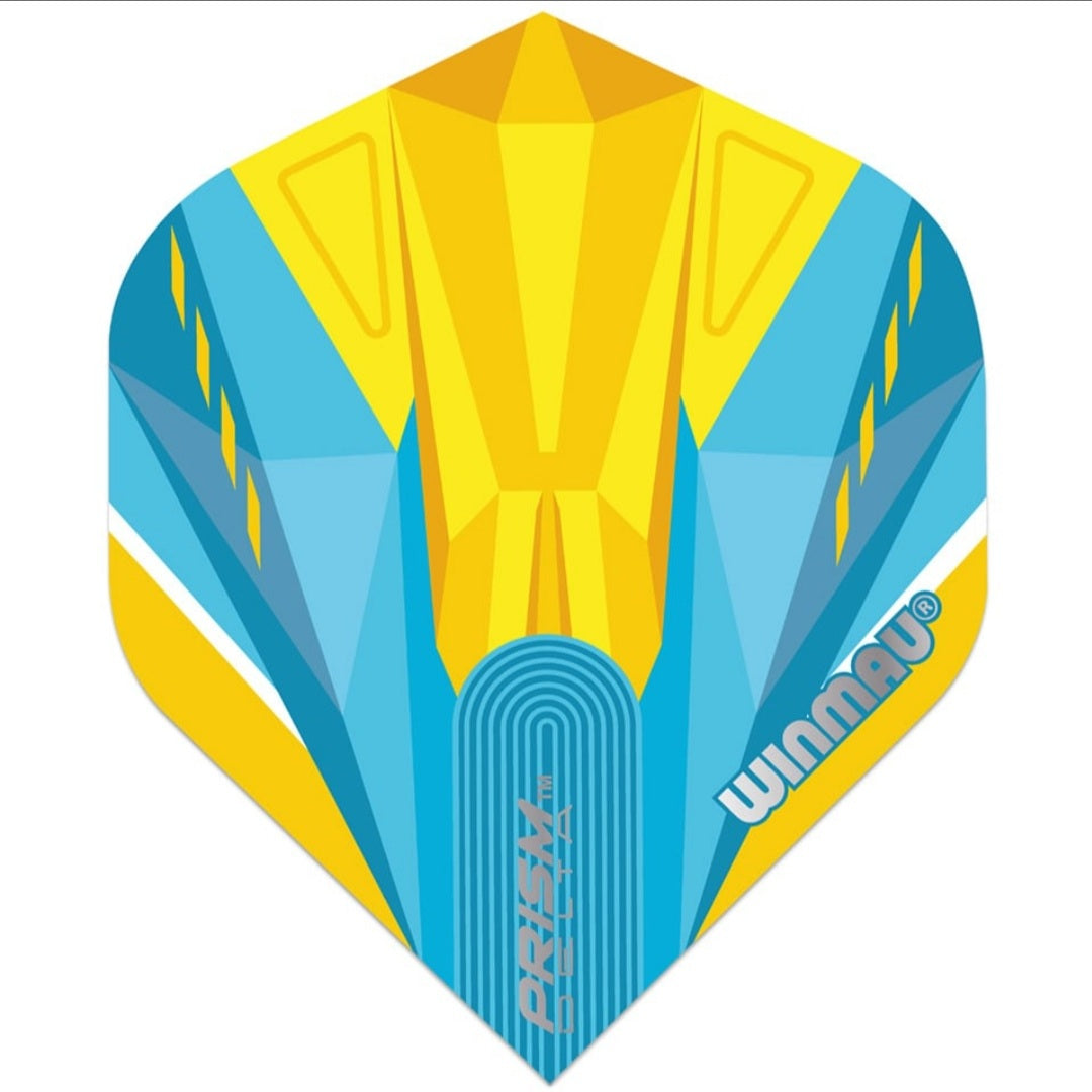 WINMAU PRISM DELTA DART FLIGHTS - STANDARD YELLOW AND BLUE