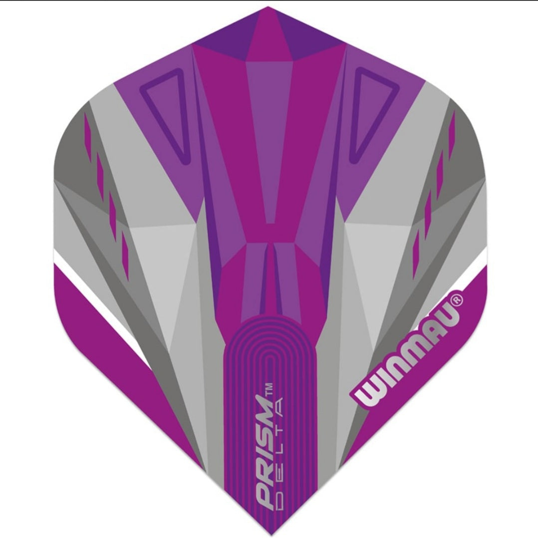 WINMAU PRISM DELTA DART FLIGHTS - STANDARD PURPLE AND GRAY