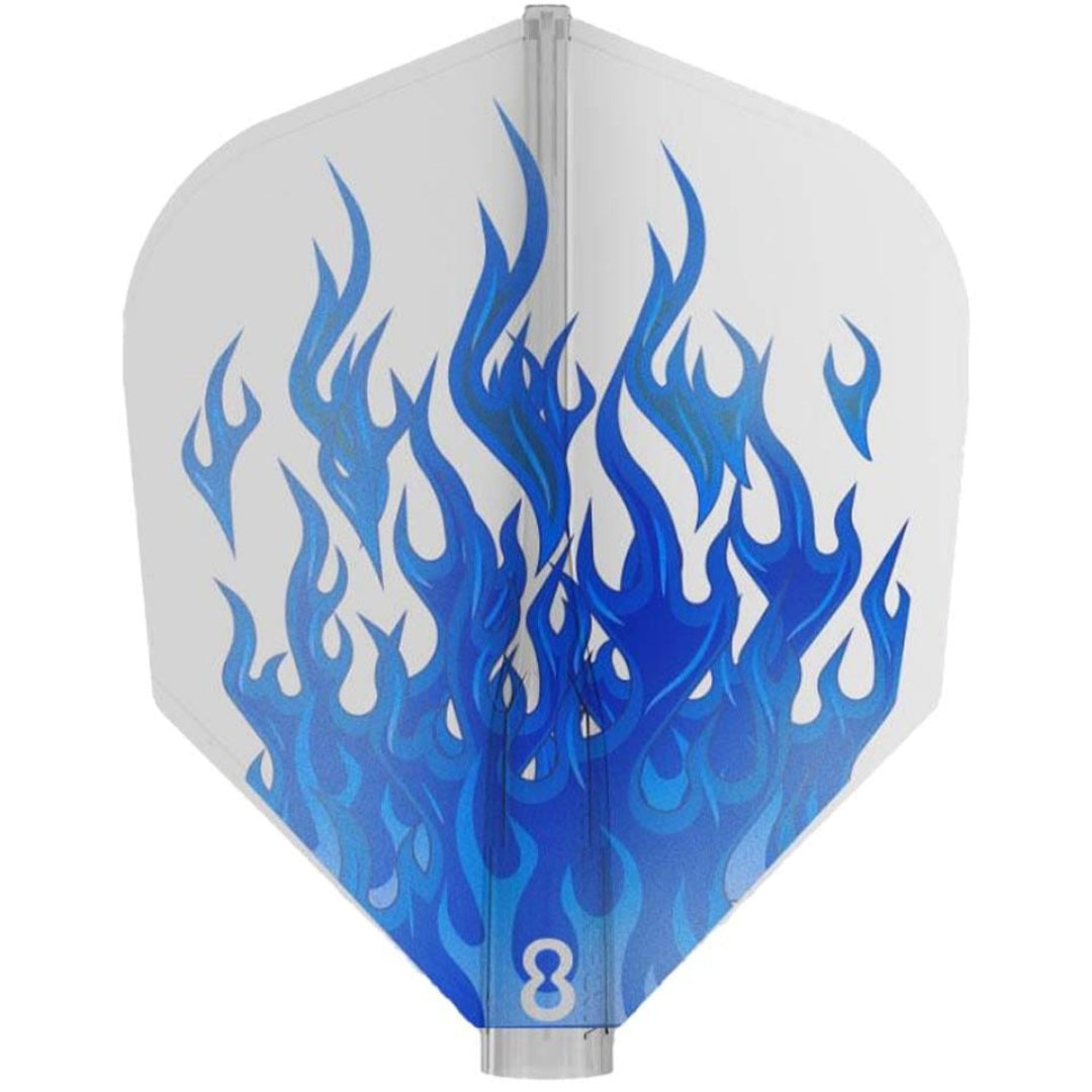 8 Flight Blue Fire Dart Flights - No 6 Shape