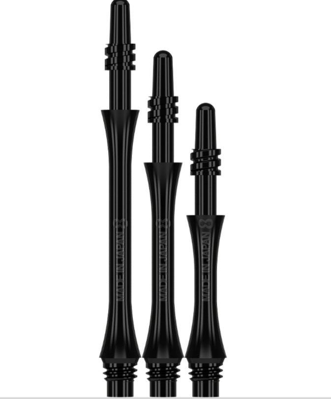8 Flight Slim Spinning Dart Shafts - Black