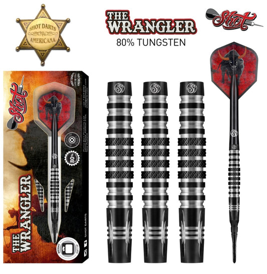 Shot Americana The Wrangler Soft Tip Dart Set-80% Tungsten-18gm