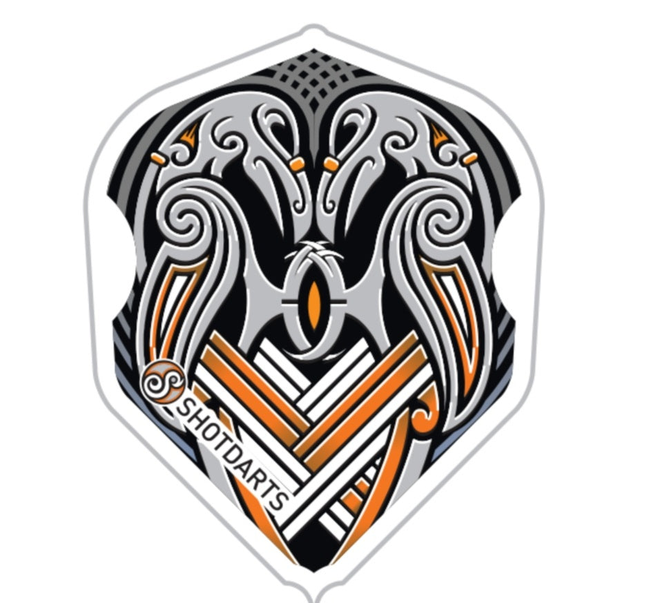Shot L-Style EZ L3 Small Std Shape Viking Raven Black Dart Flight Set
