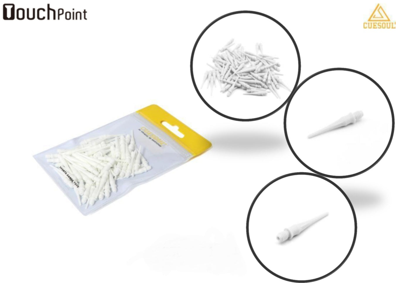TOUCH-Point Soft Tips Dart Point 2BA Standard Screw Thread