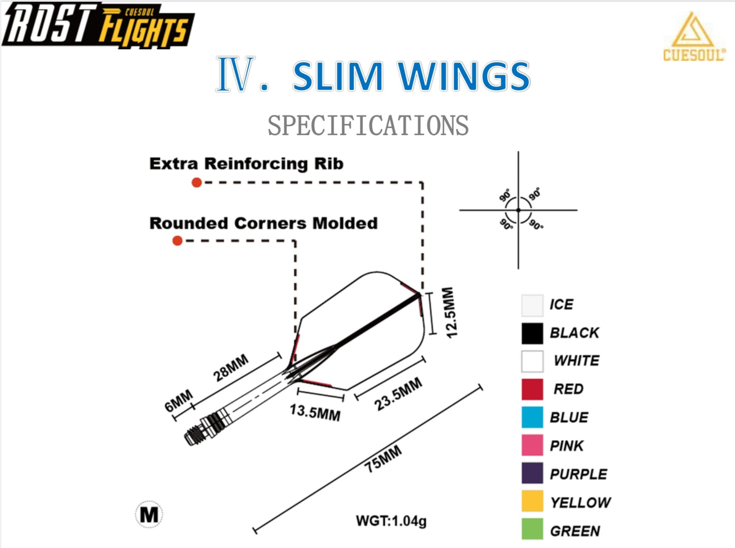 Slim Integrated dart Flight, Gradation - Pink