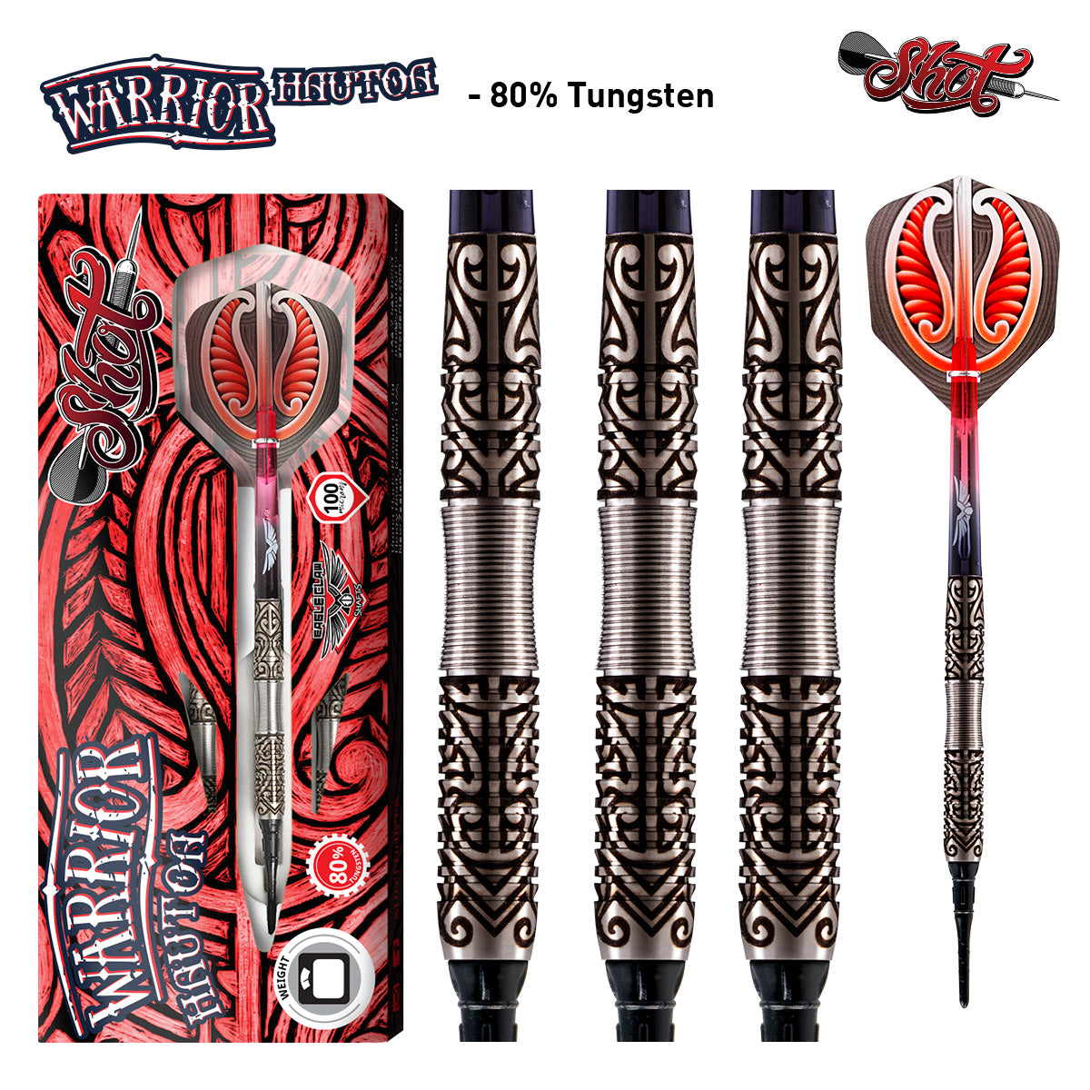 Warrior Hautoa Soft Tip Dart Set-80% Tungsten