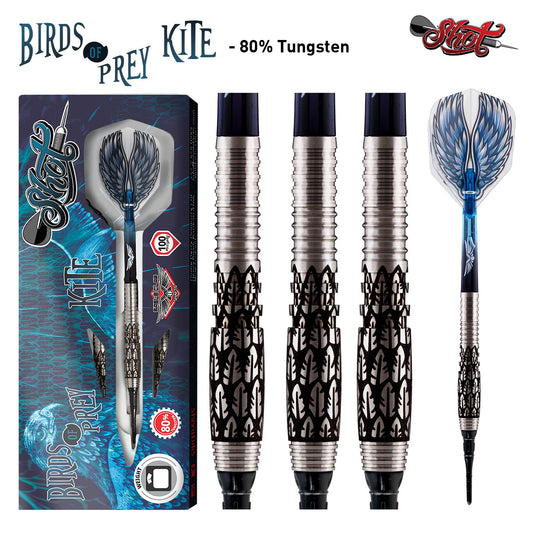 Birds of Prey Kite Soft Tip Dart Set-80% Tungsten Barrels-