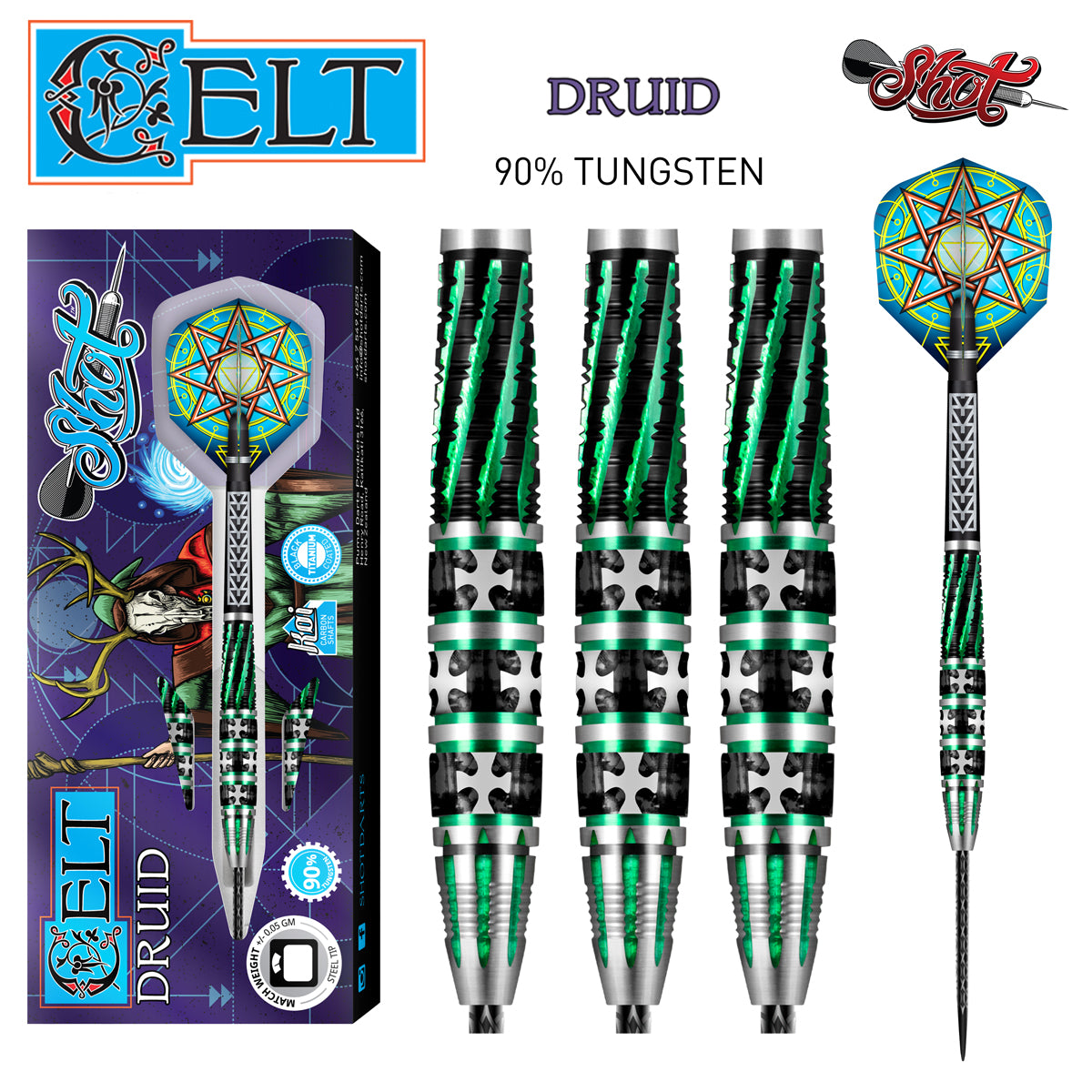 Celt Druid Steel Tip Dart Set-90% Tungsten-23g