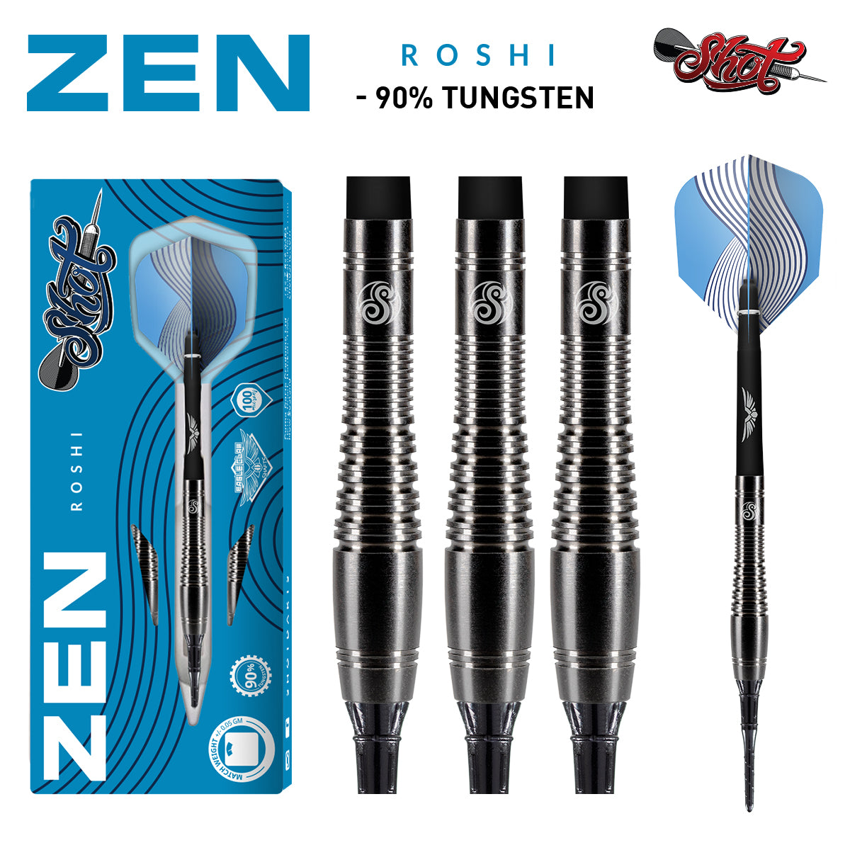 Zen Roshi Soft Tip Dart Set-90% Tungsten