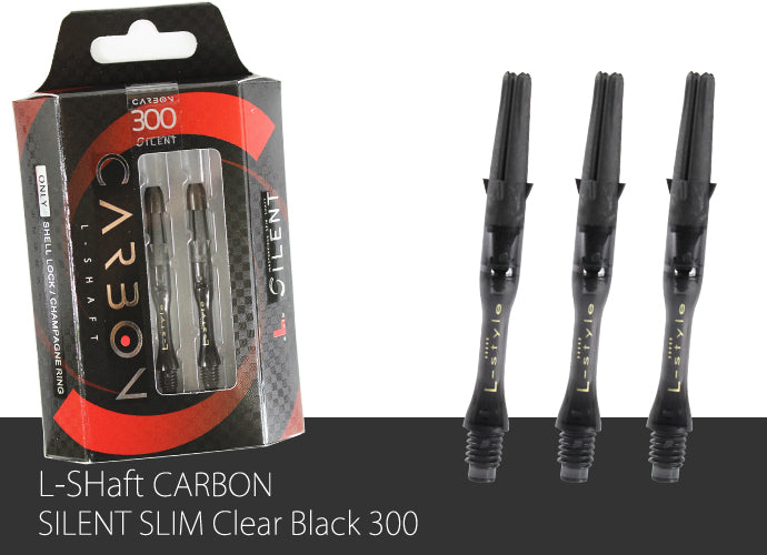 L-STYLE L-SHAFT CARBON SILENT SLIM DART SHAFTS CLEAR BLACK
