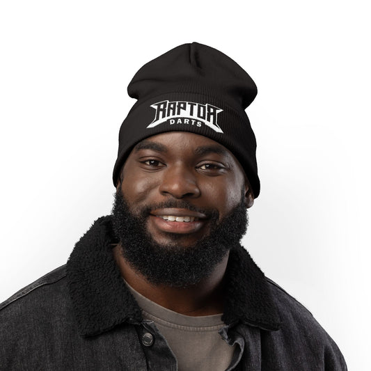 Raptor Darts Embroidered Knit Beanie, Stylish Winter Hat, Outdoor Accessory, Gifts for Him/Her, Casual Streetwear