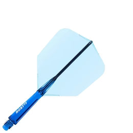Cuesoul Rost 77 Integrated Dart Flights - Big Wing Clear Blue