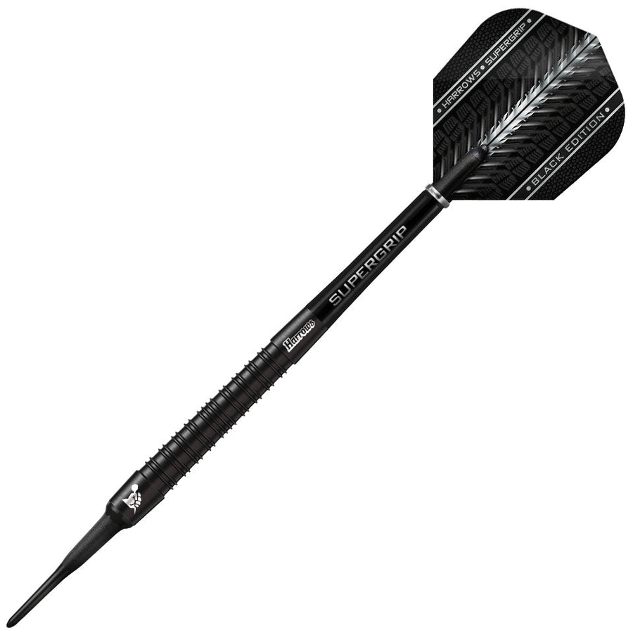 Harrows SUPERGRIP BLACK EDITION 90% wolfraam stalen tip dartset. Verkrijgbaar in 21 g, 22 g, 23 g, 24 g, 25 g, 26 g, 28 g en 30 g - Inclusief Supergrip Shafts en Supergrip-vluchten (21G Harrows SUPERGRIP BLACK EDITION 90% wolfraam stalen tip dartset. Verkrijgbaar in 21 g, 22 g, 23 g, 24 g, 25 g, 26 g, 28 g en 30 g - Inclusief Supergrip Shafts en Supergrip-vluchten (21G