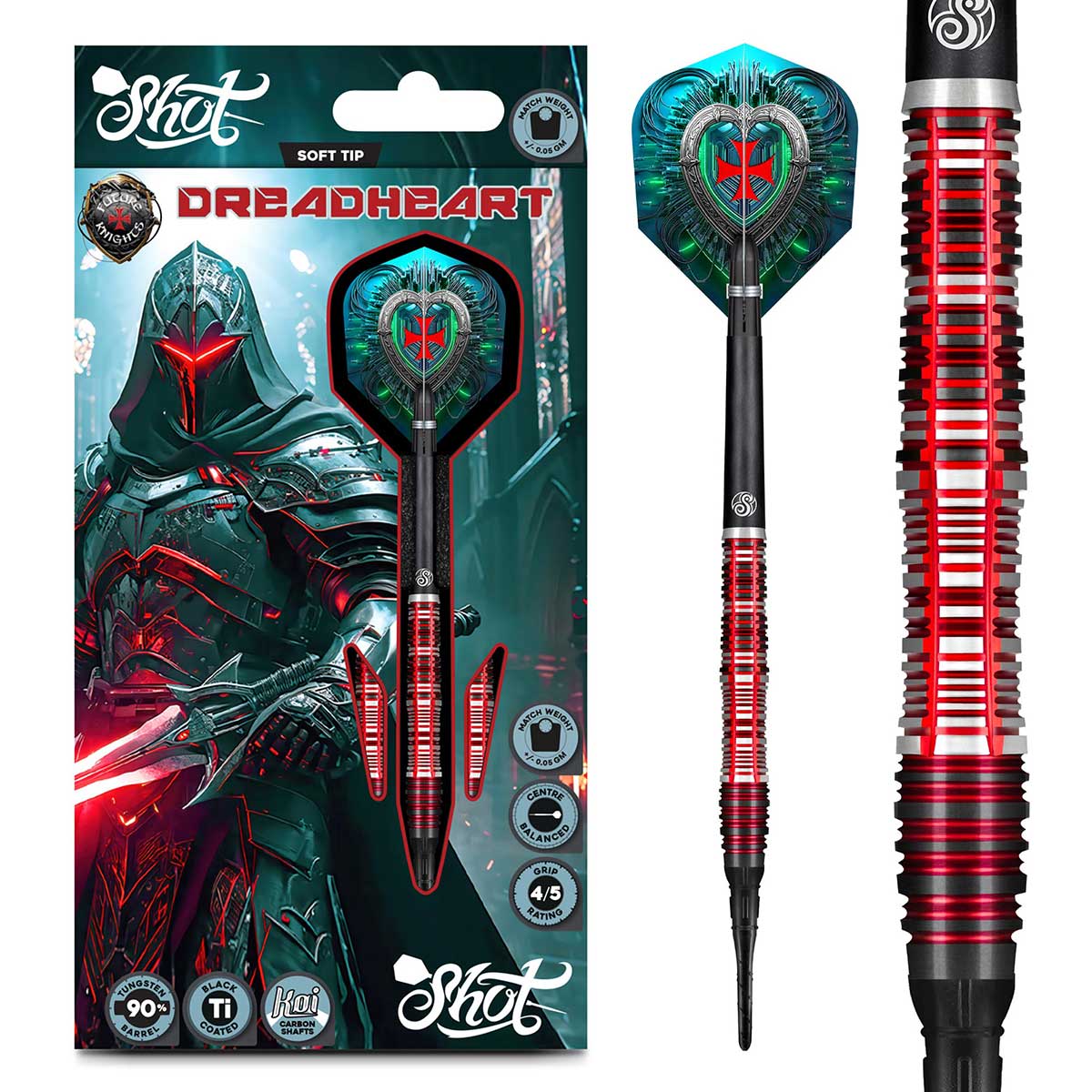 Shot Future Knights Dreadheart Soft Tip Darts - 20g