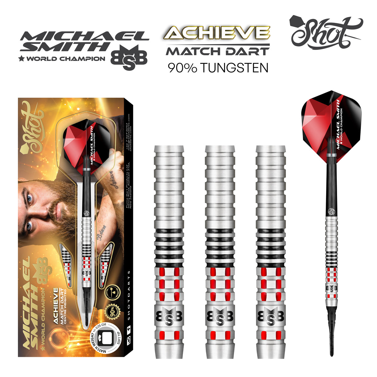 Shot Michael Smith Achieve Soft Tip Dart 20gm