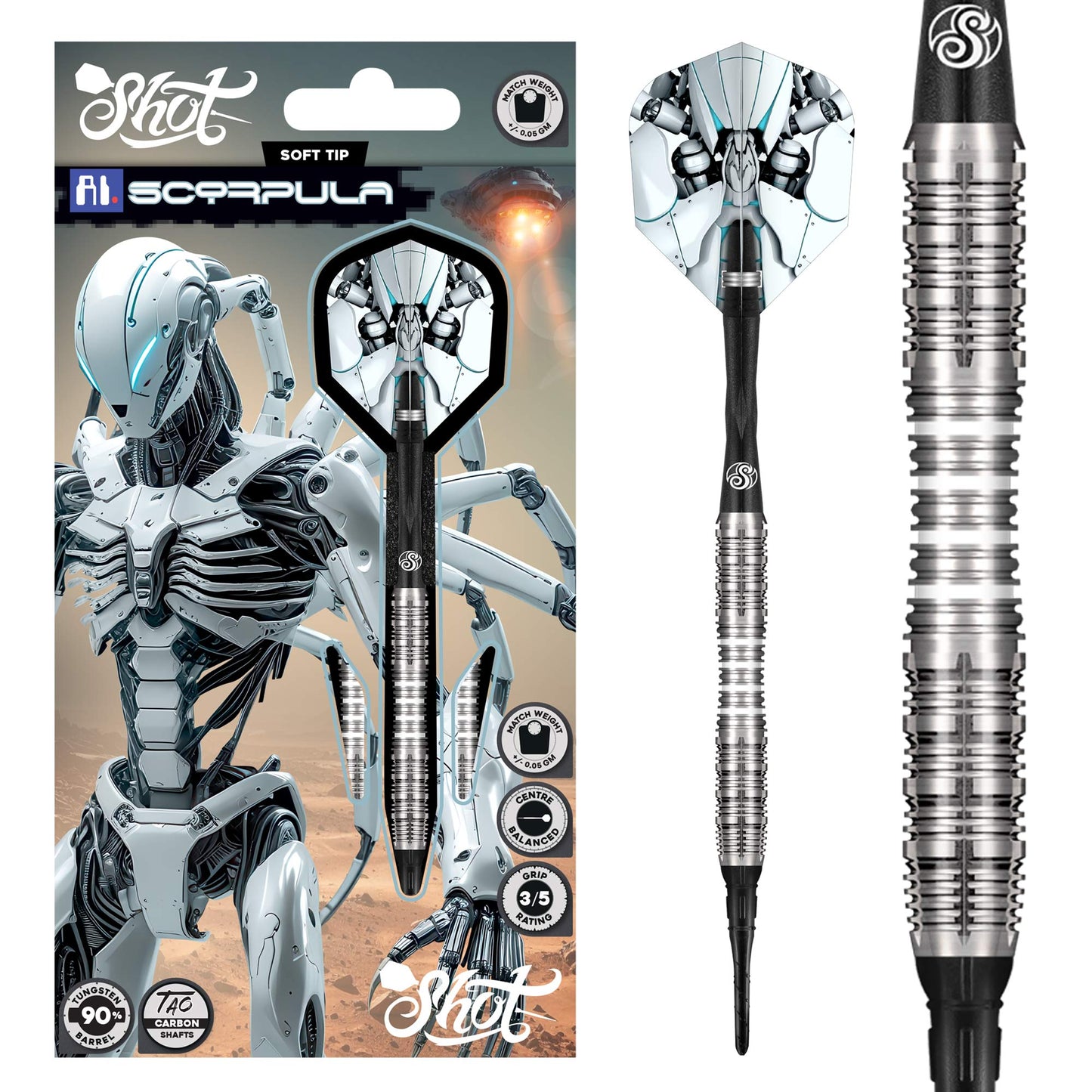 Shot AI Scorpula Soft Tip Darts - 20g
