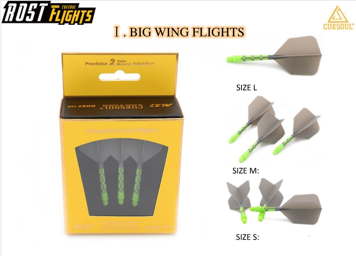 Rost T19 Big Wing Integrated Flights Grey/Green