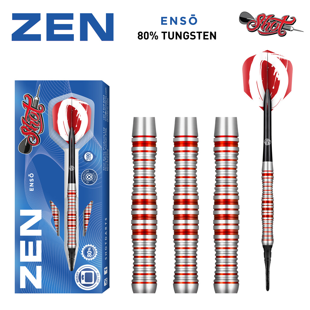 Zen Enso Soft Tip Dart Set-80% Tungsten