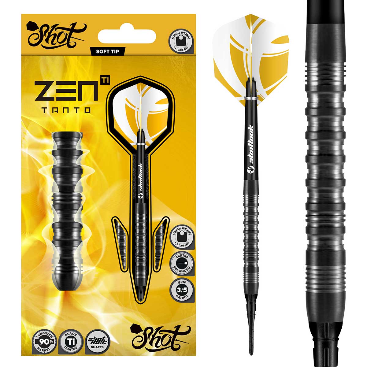 SHOT ZEN TANTO SOFT TIP DARTS - 20G