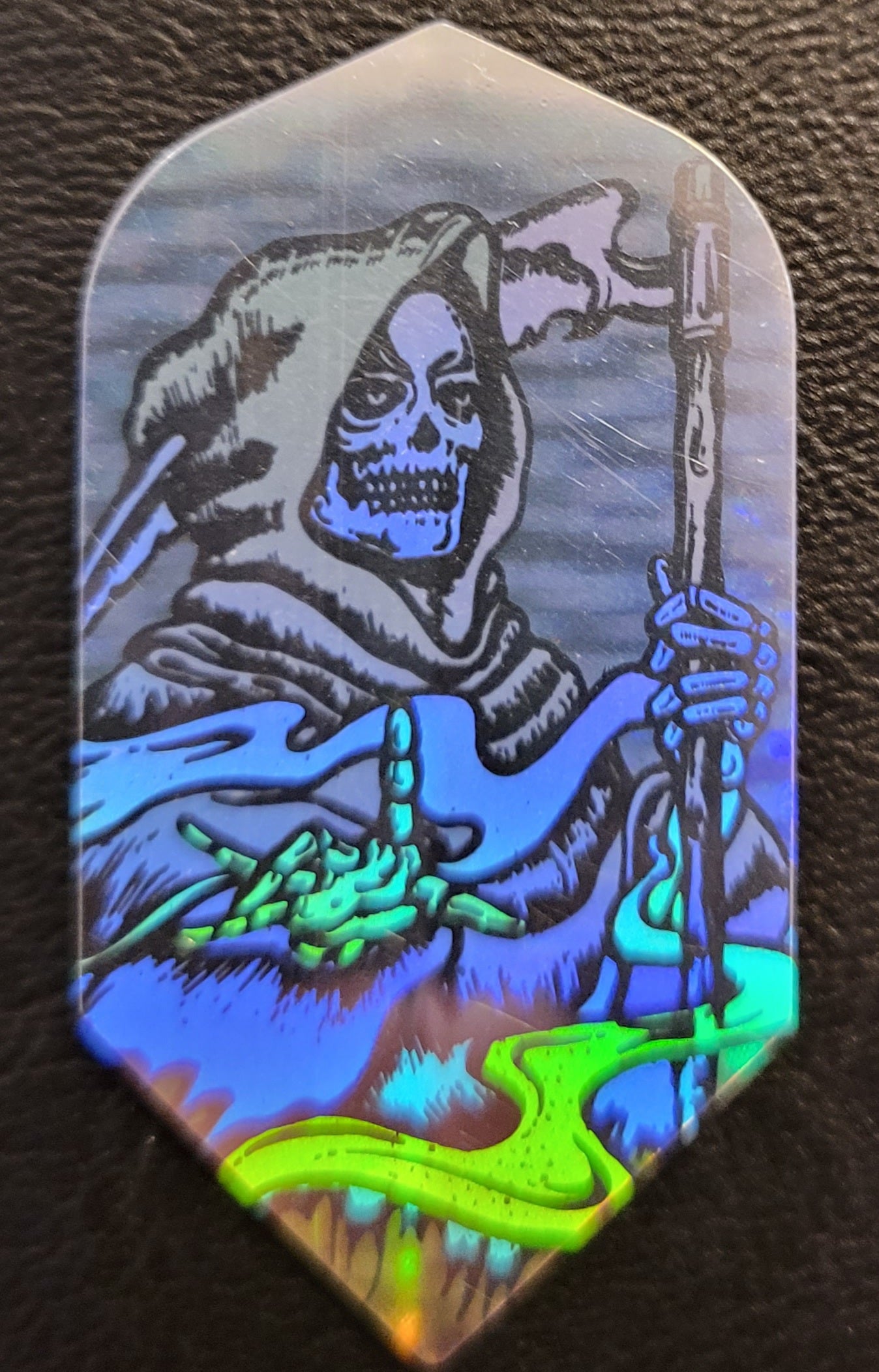 Silver Grim Reaper 3D Hologram Dart Flights Slim