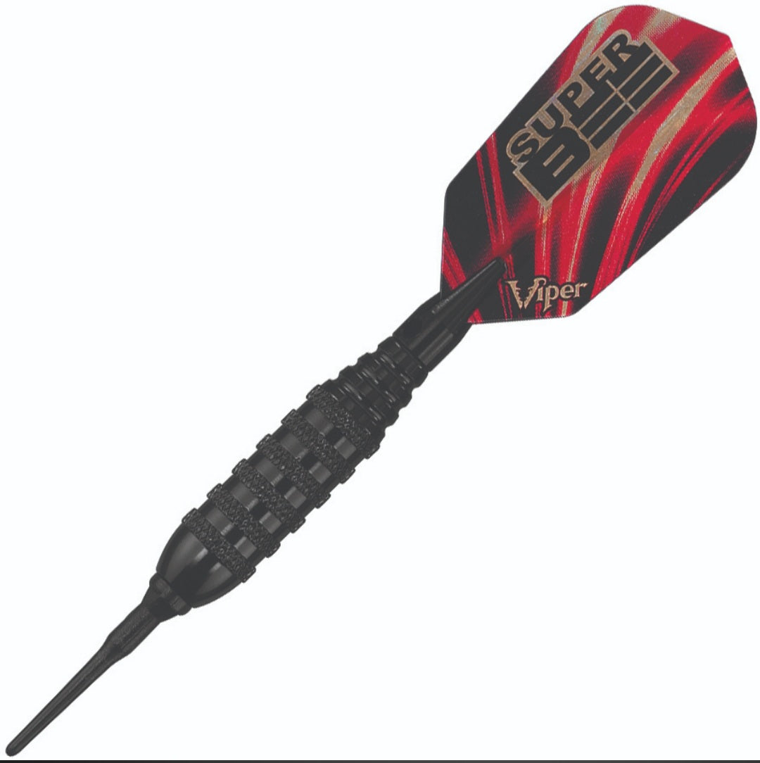 GLD SUPER BEE BLACK COATED BRASS SOFT TIP DARTS - 16GM