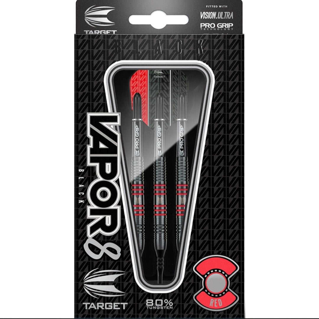 TARGET VAPOR8 BLACK RED SOFT TIP DARTS - 19GM