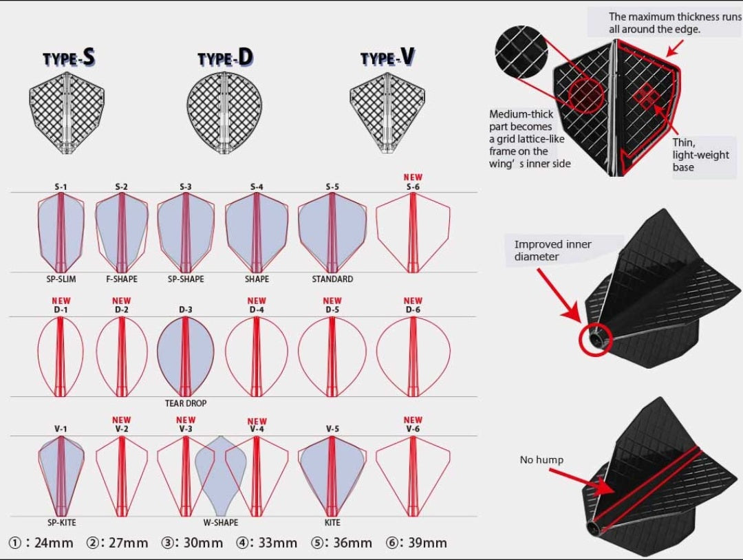 Fit Flight Pro Dart Flights - S Series - Black