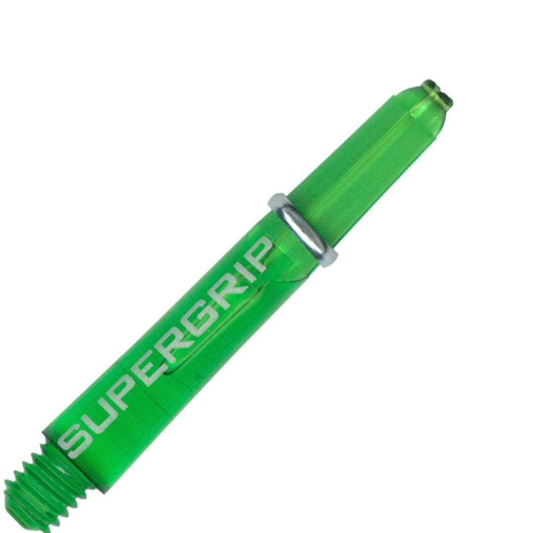 Harrows Supergrip Polycarbonate Dart Shafts With Rings - Green
