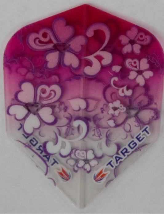 Target Darts Girl Play Pink with Purple Flowers - Pro 100 Flight Standard