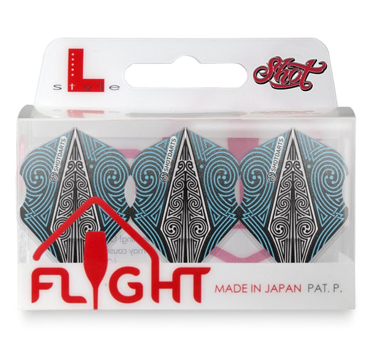 Shot L-Style EZ L1 Standard Shape Odin's Spear Blue Dart Flight Set