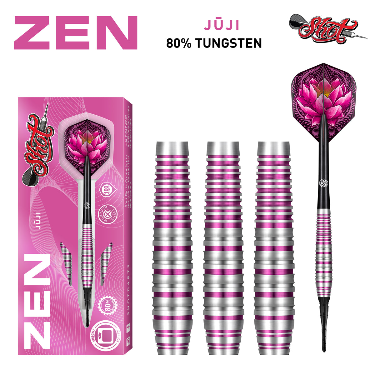 Zen Juji Soft Tip Dart Set-80% Tungsten-18gm
